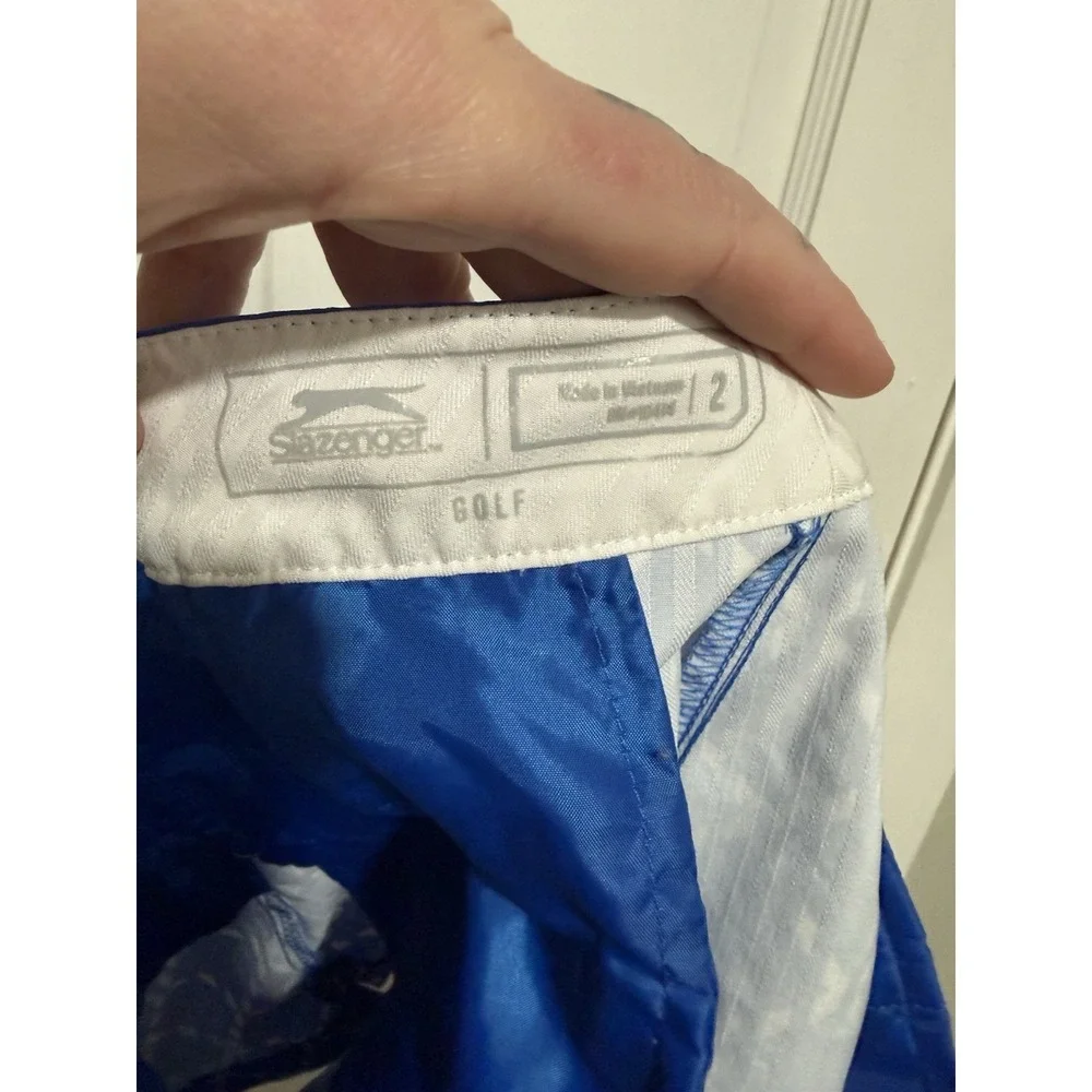 Womens Golf Shorts Blue White Slazenger Size 2